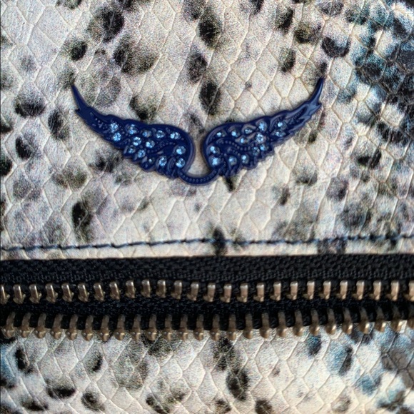 ZADIG & VOLTAIRE
Nano Rock Snake Embossed Leather Crossbody Bag In Blu - Picture 4 of 10